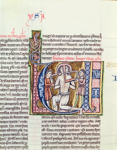 Ms 21 fol.98v The Martyrdom of Isaiah, from a Bible by French School
