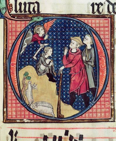 Annunciation to the Shepherds, from an antiphonal, 1257 by French School