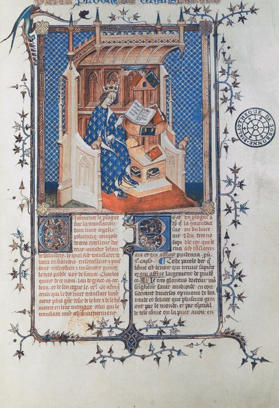 Charles V, the Wise, King of France, from John of Salisbury, Polycraticus by French School