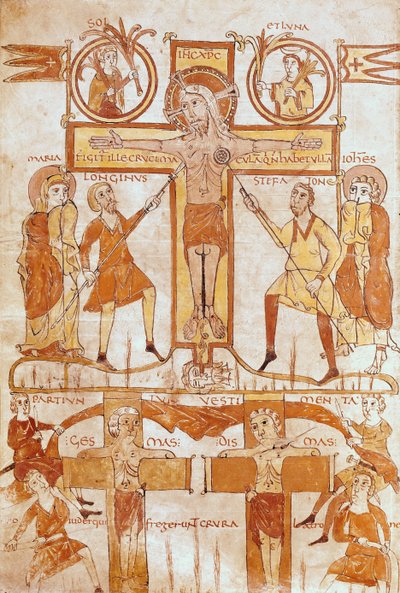 The Crucifixion and the Division of the Clothes of the Saviour, from a Gospel by French School