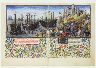 The castle of the Amazons is besieged by Theseus, Duke of Athens, from La Teseida, by Giovanni Boccaccio by French School