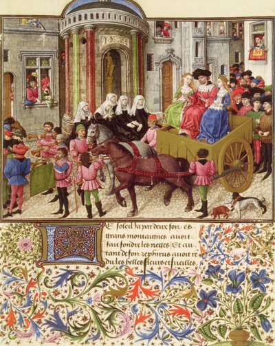 Theseus makes a triumphal entry into Athens, from La Teseida, by Giovanni Boccaccio by French School