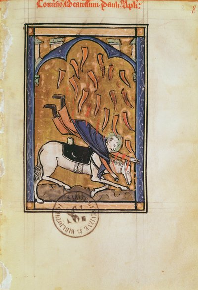 The Conversion of St. Paul, from the Psalter of the Abbey of St. Elizabeth de Genlis by French School