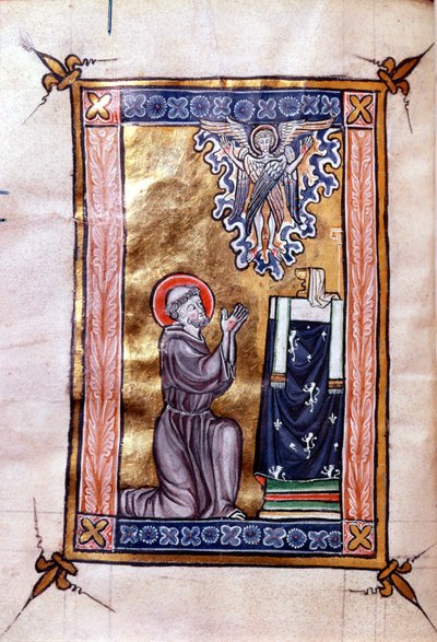 St. Francis of Assisi Receiving the Stigmata from Christ in the Form of a Seraphim, from a Psalter by French School