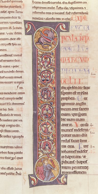 The Gospel of St. Mark, from the Bible of the Monastery of Saint-Andre aux-Bois by French School