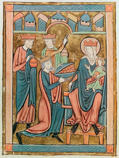 Adoration of the Magi, from Psautier a l