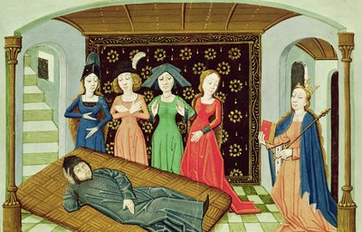 Boethius, Philosophy and the Muses, from De Consolatione Philosophiae by French School
