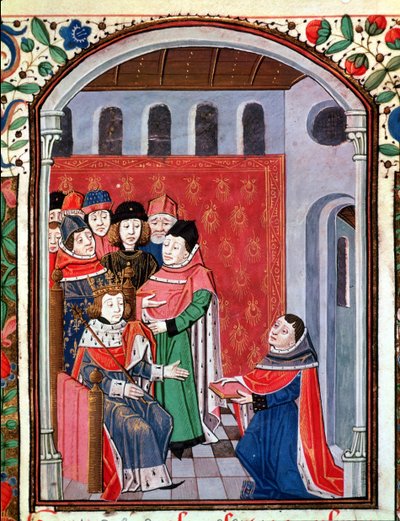 Jean de Meung Offering His Translation to Philippe le Bel from De Consolatione Philosophiae by Boethius by French School