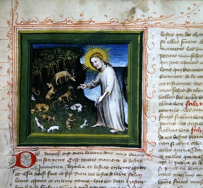 Creation of the Animals, from the Bible des Grands Augustins by French School