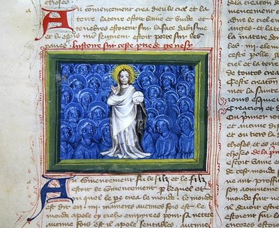 God Surrounded by Angels, from the Bible des Grands Augustins by French School