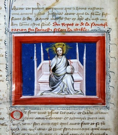 God in Majesty, from the Bible des Grands Augustins by French School
