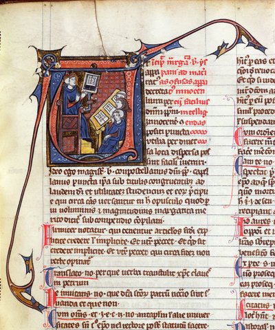 Master of canonical law and his pupils, from Apparatus in Quinque Libros Decretalium by Pope Innocent IV by French School