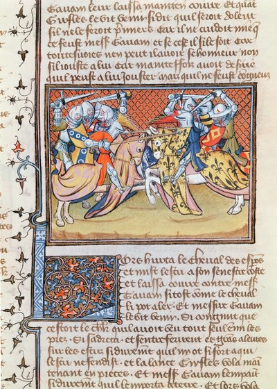 When the horses clash, from the Livre de Messire Lancelot du Lac by French School