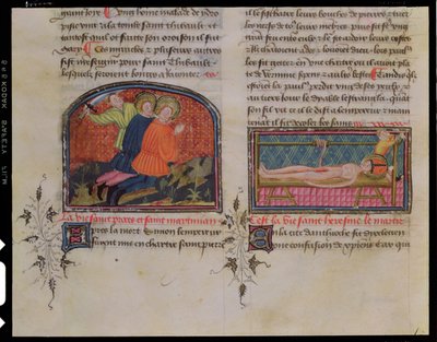 The Beheading of St. Processus and St. Martinian and the Martyrdom of St. Erasmus, from Legenda Sanctorum Aurea by Jacques de Voragine by French School