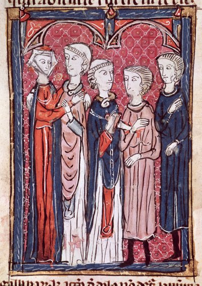 An Engagement, from Decrets de Gratien (Ms 372 fol.141) by French School