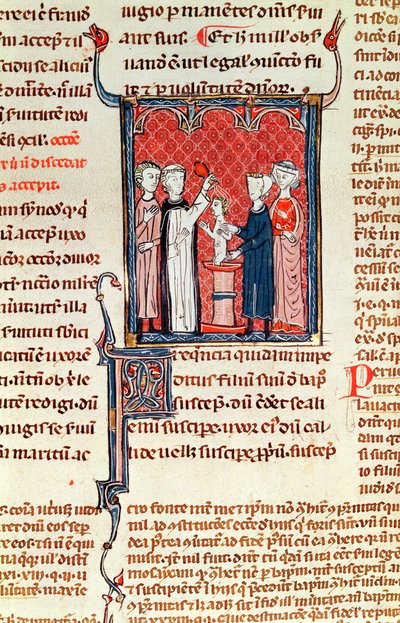 A Baptism Scene, from Decrets de Gratien by French School