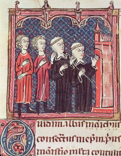 The Foundation of a Monastery, from Decrets de Gratien (Ms 372 fol.47v) by French School