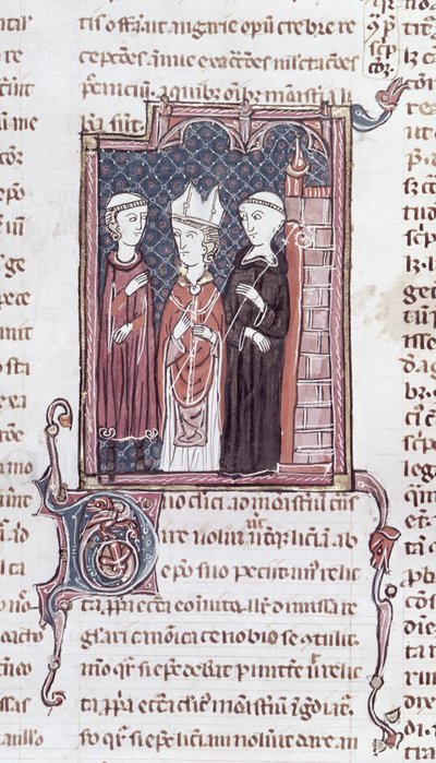 A Monk, a Bishop and an Abbot, from Decrets de Gratien by French School