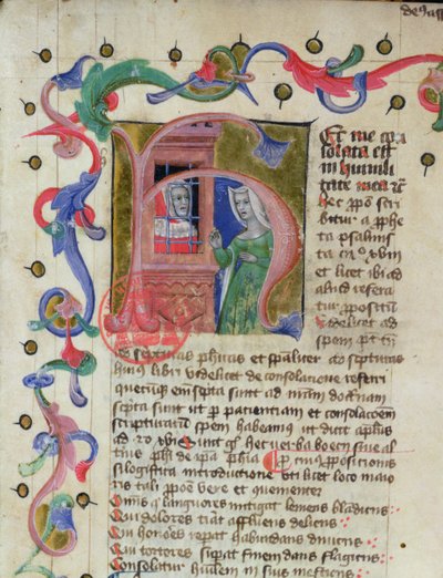 Miniature of the Philosopher Boethius in Prison by French School