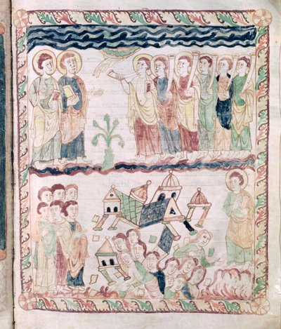 Angels with Trumpets and the Earth Shaking, from the Apocalypse of St. John by French School