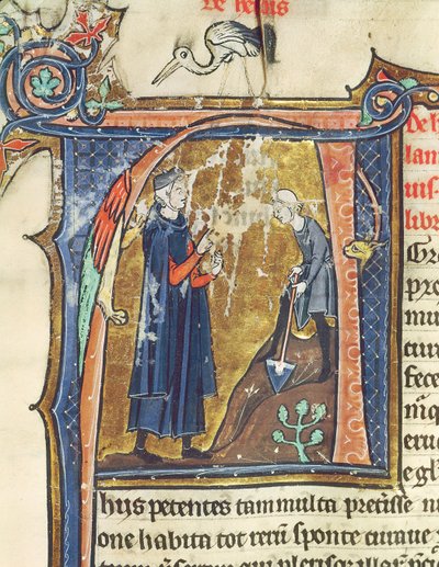 Ms 426 fol.6 Digging, from Le Miroir de la Nature by Vincent de Beauvais by French School
