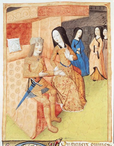 Aeneas and Dido, from the works of Virgil, 1469 by French School