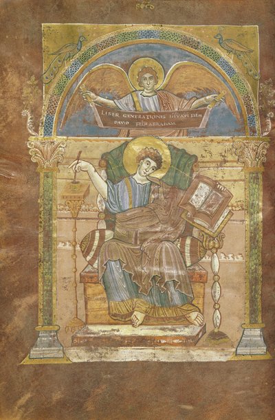 St. Matthew, from the Gospel of St. Riquier, c.800 by French School