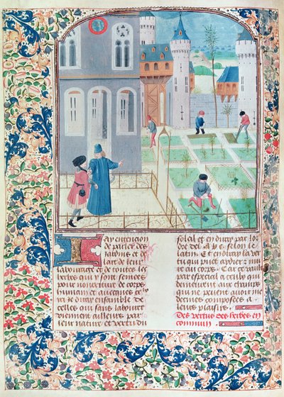The Garden, Illustration from Le Livre des Prouffitz Champestres by Pietro de Crescenzi by French School