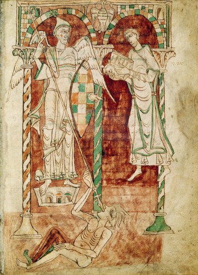 The Copyist Presents His Book to St. Michael, from the Recognitiones by Saint Clement by French School