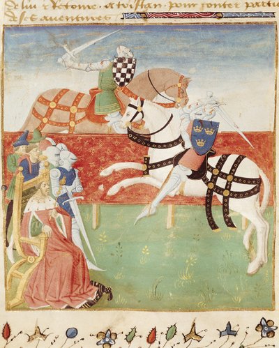 Confrontation of Two Knights before the King, from Roman du Saint Graal by French School