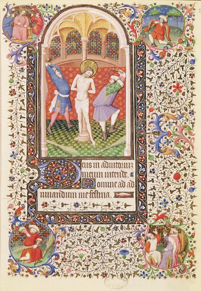 Flagellation, from a Book of Hours used by a woman from Poitiers by French School