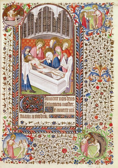 Entombment of Christ, from a Book of Hours used by a woman from Poitiers by French School