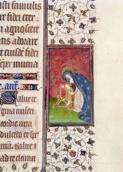 Virgin and Child, detail from a French Book of Hours, c.1445-50 by French School