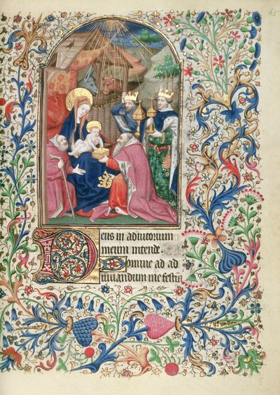 Adoration of the Magi, from a Book of Hours, c.1460 by French School