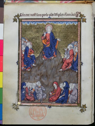 The Sermon on the Mount, from La Somme le Roy by Frere Laurent, Illuminated by Maitre Honore by French School