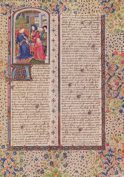 Presentation of The Politics to the King, from Ethics, Politics and Economics by Aristotle by French School