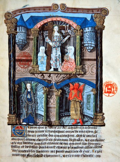 The Gate House of the Castle, Illustration from a Spiritual Treatise for Use of Lay People by Gabrielle de Bourbon by French School