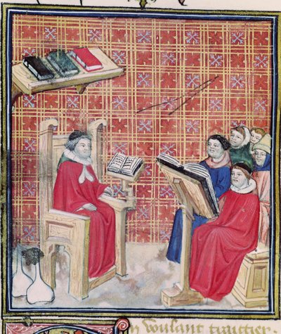 Teaching of the different parts of the human body, from Le Livre des Proprietes des Choses by Jean Cordichon by French School