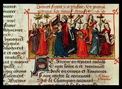 The Nine Muses from Le Champion des Dames by Martin le Franc, 1451 by French School