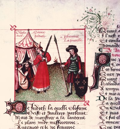 Judith and Holofernes and Joan of Arc (1412-31) from Le Champion des Dames by Martin le Franc (1410-61) 1451 by French School