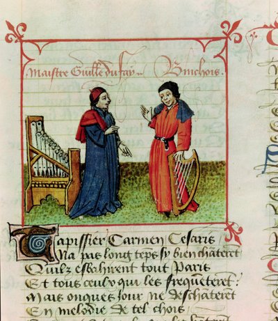 Guillaume Dufay and Gilles Binchois from Le Champion des Dames by Martin le Franc by French School