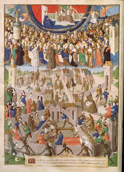 The City of God, from a translation of the works of St. Augustine by Raoul de Presles, c.1469-73 by French School