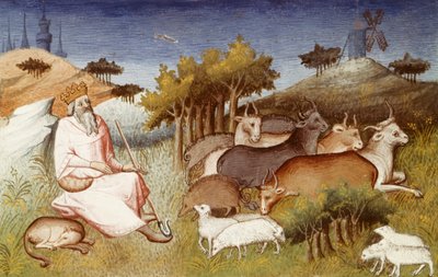 King Dor watching over his flock, miniature from 