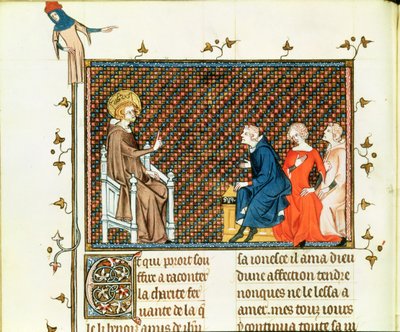 St. Louis teaching his children, from Life and Miracles of St. Louis by French School