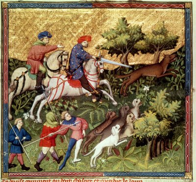 Wolf hunt, from a book by Gaston Phebus de Foix by French School
