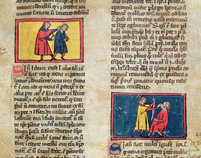 Doctors and patients, from an edition of Book of Surgery by Rogier de Salerne by French School