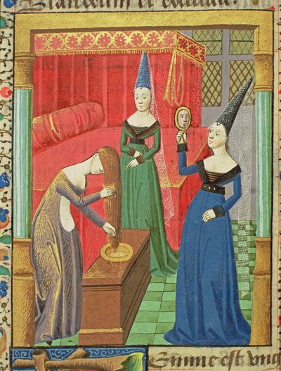 Feminine Vanities, from The Fall of Princes, by Giovanni Boccaccio, 1472 by French School