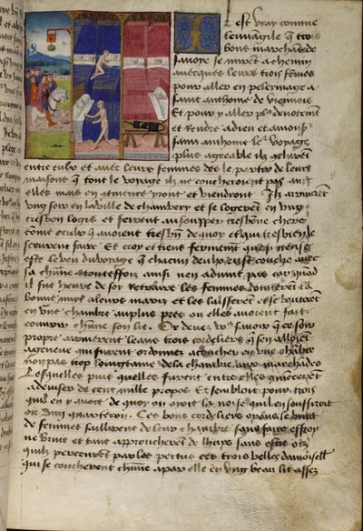 Hostel, from Les Cent Nouvelles Nouvelles, 1462 (detail) by French School