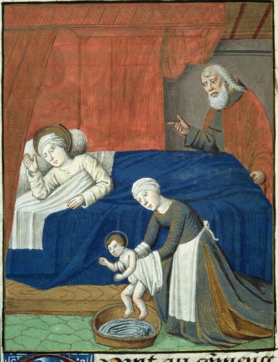 The Nativity of the Blessed Virgin Mary, from Vita Christi, by Ludolf of Saxony, c.1300-1378 by French School