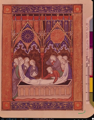 The Burial of Jacob in Canaan, from the Psalter of St. Louis, c.1258-70 by French School